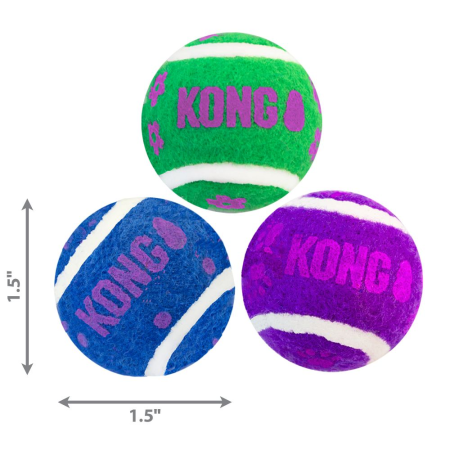 Kong Small Tennis Balls With Bells, Pack of 3